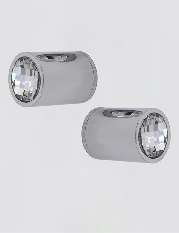 PAIR OF CYLINDRICAL HANDLES CRYSTAL