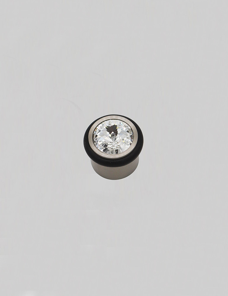 BUTEE DE PORTE CYLINDRIQUE  LAITON NICKEL SATINE