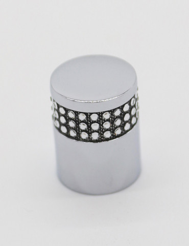 CYLINDRICAL CABINET KNOB 3-LINES BLACK CRYSTALS