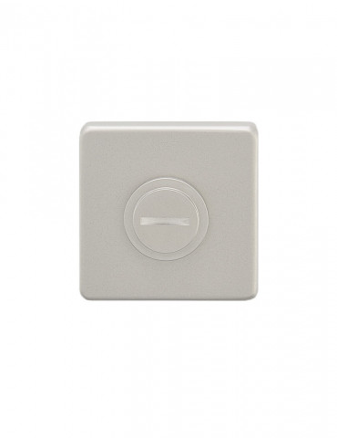 PAIR OF SQUARE ROSETTES 47mm WITH WC TURN MAXIMUM / WITH GLOSSY WHITE GLASS INSERT
