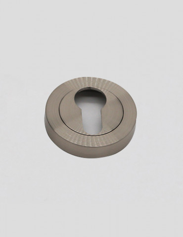PAIRE DE ROSACE RONDE Ø 50mm  TROU DE CYLINDRE  LAITON NICKEL SATINE