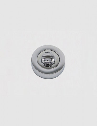 PAIRE DE ROSACE RONDE Ø 50mm BOUTON DE SECURITE  LAITON CHROME
